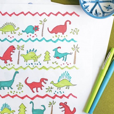 Activity Printable Day 11: Cars, Dinos & Ice Cream Coloring Sheets