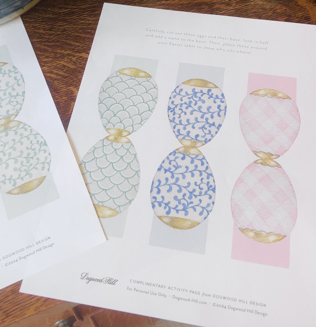 Easter Egg Place Card Printables